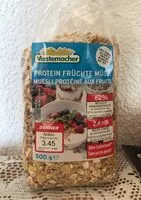 Mängden socker i Muesli protéiné aux fruits