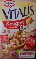 Mängden socker i Vitalis Knuspermüsli Plus