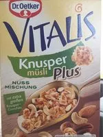 Mängden socker i Vitalis knusper Müsli plus