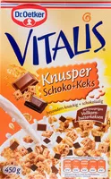 Mängden socker i Vitalis Knusper Schoko+Keks