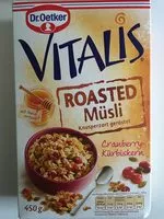 Mängden socker i Vitalis Roasted Müsli Cranberry-kürbiskern
