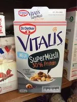 Mängden socker i Vitalis Super Müsli 30% Protein