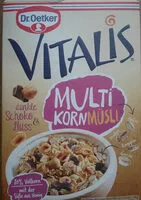 Mängden socker i Vitalis multi kornmüsli