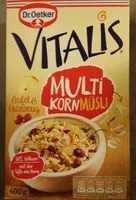 Mängden socker i Vitalis multikorn musli