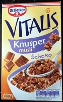 Mängden socker i Vitalis Knusper Schoko