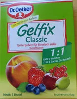Mängden socker i Gelfix klassisch 1 zu 1