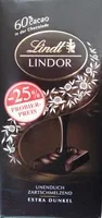 Mängden socker i Lindor extra dunkel
