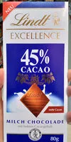 Mängden socker i Chocolat au lait 45% cacao