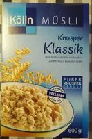 Mängden socker i Müsli Knusper Klassik