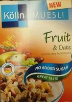 Mängden socker i Kolln muesli fruit & oats