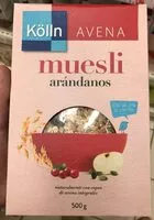 Mängden socker i Muesli arándanos