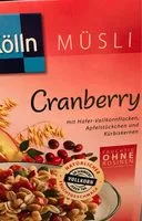Mängden socker i Müsli Cranberry, Hafer-vollkorn Apfel Kürbis