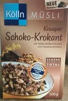 Mängden socker i Knusper Vollkorn-Müsli mit 5 % Schokoladenblättchen und5 % Haselnusskrokant