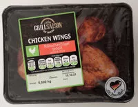 Mängden socker i Chicken Wings. Hähnchenflügel, geteilt, gewürzt, frisch