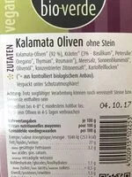 Mängden socker i Kalamata Oliven ohne Stein