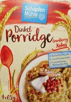 Mängden socker i Dinkel Porridge Cranberry Kokos