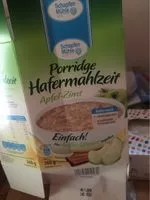Mängden socker i Porridge Hafermahlzeit, Apfel Zimt