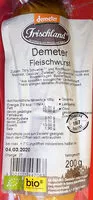 Mängden socker i Demeter Fleischwurst