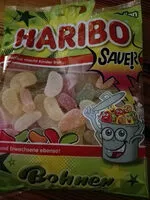 Mängden socker i Haribo Saure Bohnen ( Sour Beans ) -200g