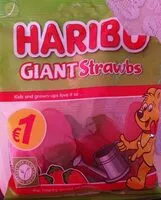 Mängden socker i Haribo Giant strawbs