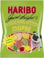 Mängden socker i Haribo Gerd Käfer's Fruchtgummi Möpse Sauer