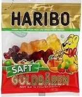Mängden socker i Haribo Saft Goldbären 85G