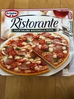 Mängden socker i Ristorante Pizza Salame Mozzarella Pesto