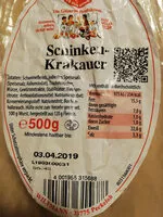 Mängden socker i Schinken-Krakauer