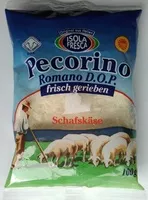 Mängden socker i Pecorino Romano D.O.P. frisch gerieben