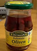 Mängden socker i Kalamata Oliven naturgeteift mit Stein