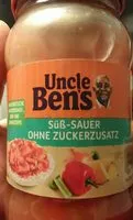 Mängden socker i Uncle Ben's süß-sauer ohne Zuckerzusatz