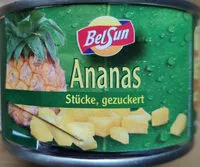 Mängden socker i Ananas Stücke, gezuckert
