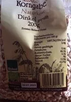 Mängden socker i Dinkel gepufft