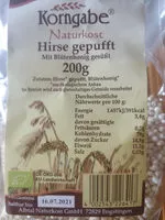 Mängden socker i Hirse gepufft