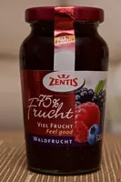 Mängden socker i 75% Frucht Waldfrucht - Zentis - 320 g