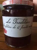 Mängden socker i La Tradition Confiture de 4 Fruits Rouges