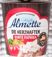 Mängden socker i Almette die Herzhaften Bunte Paprika