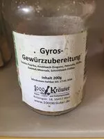 Mängden socker i Gyros Gewürz