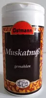 Mängden socker i Muskatnuss gemahlen
