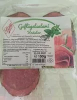 Mängden socker i Geflügelsalami ( Kräuter )