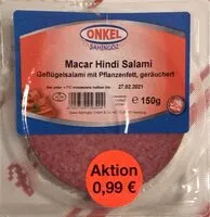 Mängden socker i Macar Hindi Salami