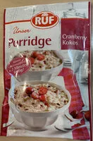 Mängden socker i Porridge Cranberry Kokos