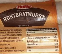 Mängden socker i Rostbratwurst