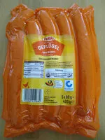 Mängden socker i Geflügel Bratwurst (Vorgebrüht)