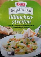 Mängden socker i Hähnchenstreifen mit Kartoffeln und Gemüse