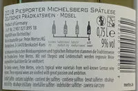 Mängden socker i Piesporter Michelsberg Spätlese