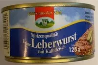 Mängden socker i Leberwurst (Kalbfleisch)