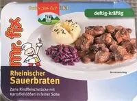 Mängden socker i Rheinischer Sauerbraten mit Kartoffelklößchen
