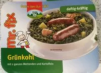 Mängden socker i Dose Grünkohl mit 2 ganzen Mettenden und Kartoffeln