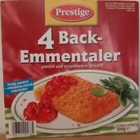 Mängden socker i 4 Back-Emmentaler paniert und vorgebacken, gekühlt